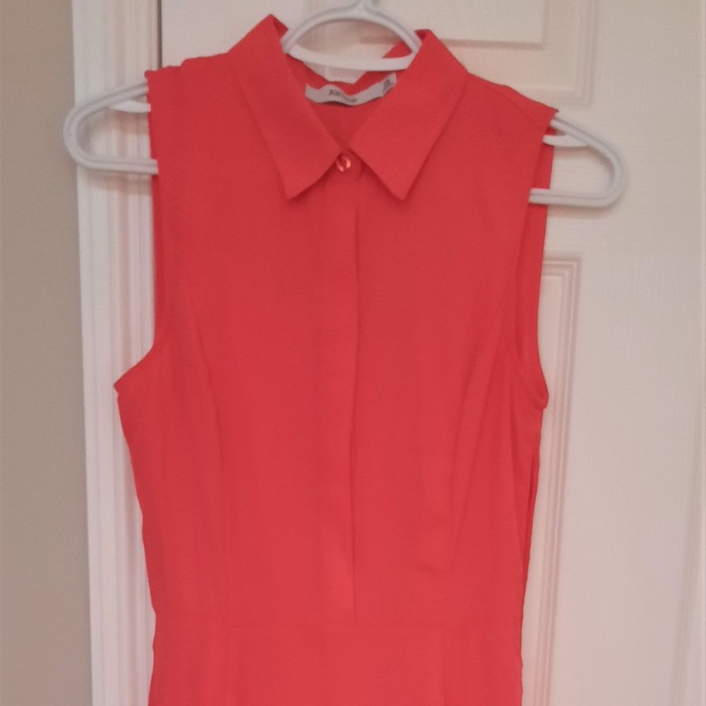 Coral sleeveless summer dress